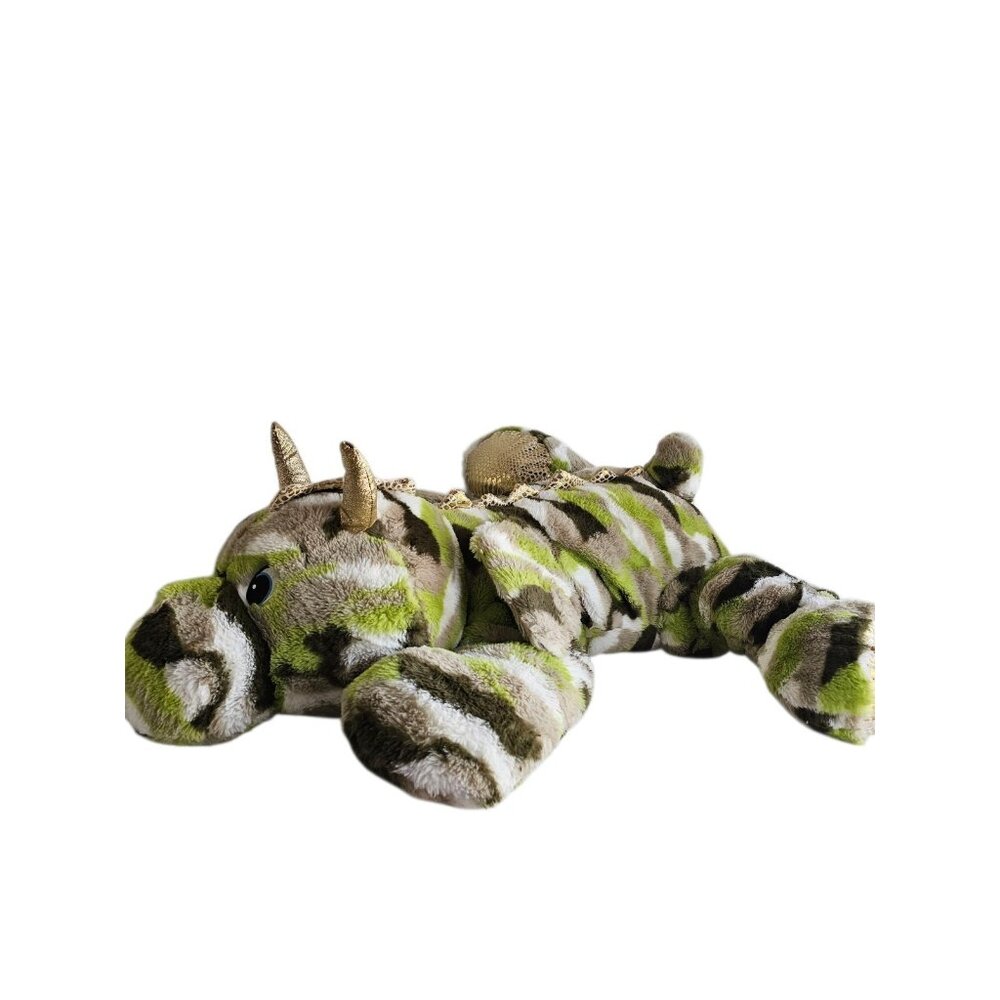Camouflage Camo & Gold Big Promo Dragon Laying 44" Plush Stuffed Animal Toy MINT